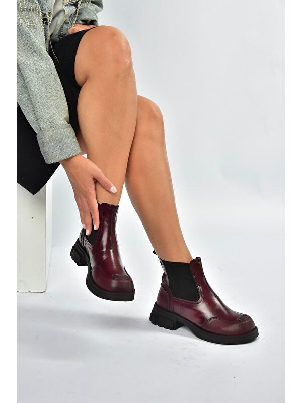Bordo Kadın Bot V312402609 - Görsel 4