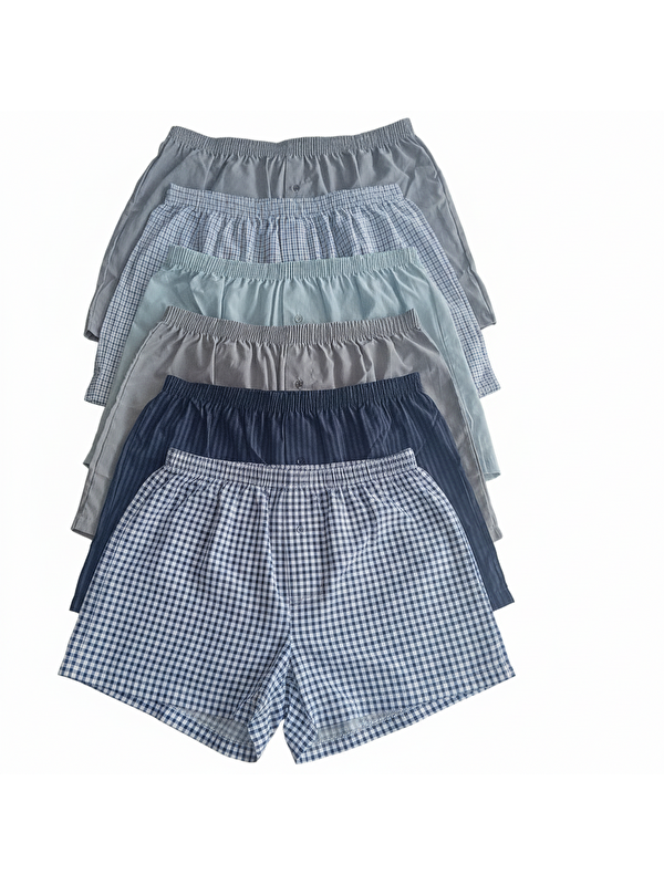 Bonbon Erkek 6'Lı Paket Karışık Renk Dokuma Kumaş Boxer 002-0014 0071-No:005 Bb2651