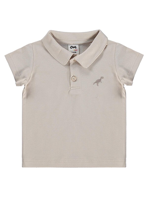 Civil Baby Dinozor Nakışlı 6-18 Ay Tişört - Bej