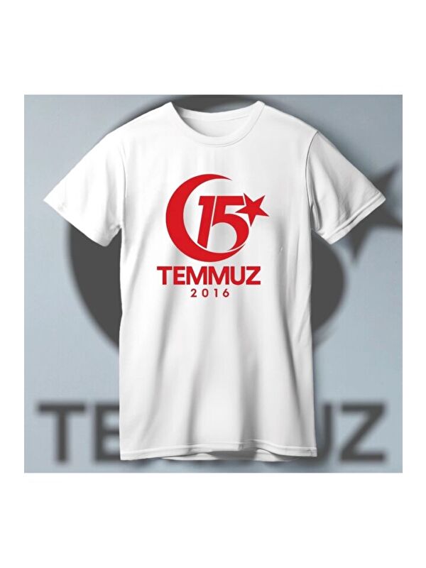 Jane's 15 Temmuza Özel Tasarım 2016 Baskılı T-shirt - Beyaz