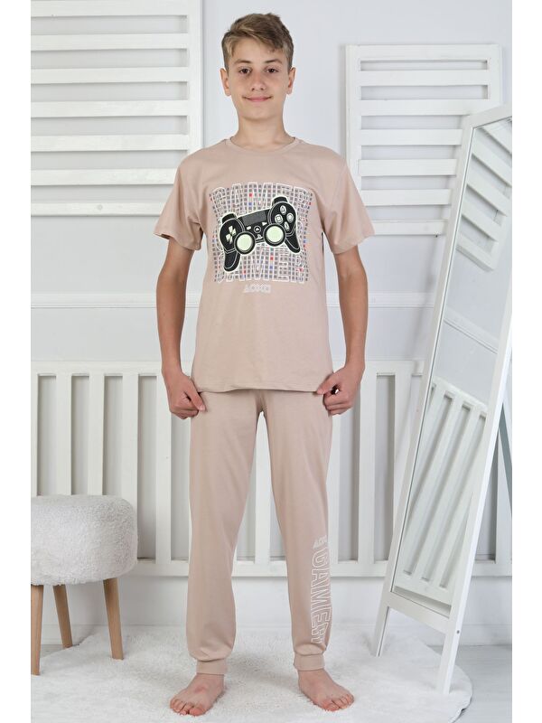 ZUZUNGA Gamer Console Desenli Kısa Kollu Erkek Çocuk Pijama Takımı