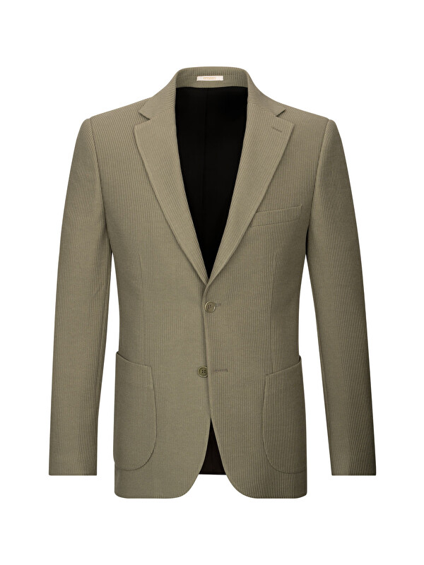 Hatemoğlu Yeşil Slim Fit Mono Yaka Klasik Ceket