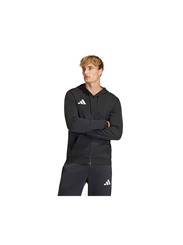 Adidas Ent26 Fz Hood Erkek Futbol Kamp Fermuarlı Sweatshirt KF5945 Siyah