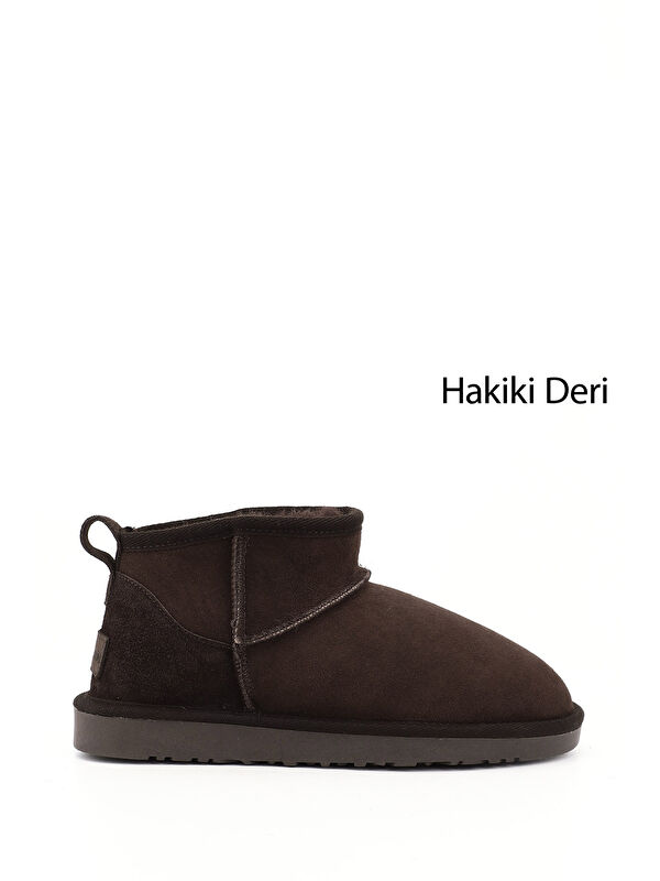 Kadın KAHVERENGİ Mini Hakiki Deri Kürklü Bot - Görsel 2