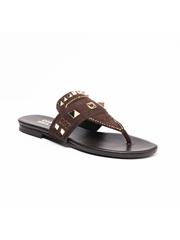Chiara Bellini Kadın Parmak Arası Terlik 0197 391 Suede Leather Nappa Light Colorado Topaz