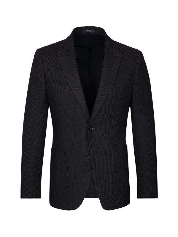 Hatemoğlu Lacivert Slim Fit Mono Yaka Klasik Ceket