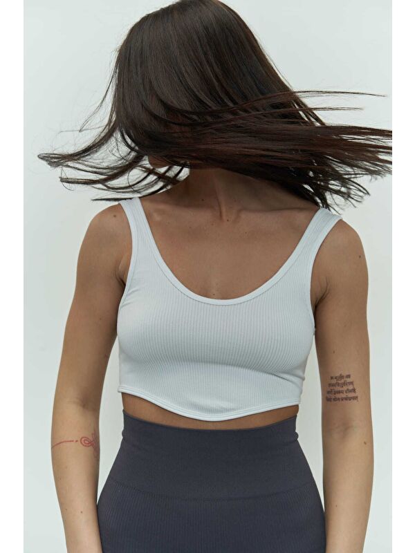 Mai Collection Niko Fitilli Beyaz Crop