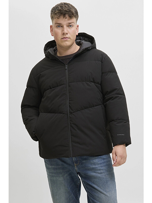 Jack & Jones Plus Jjglobal Regular Fit Kapüşonlu Şişme Mont 12283873