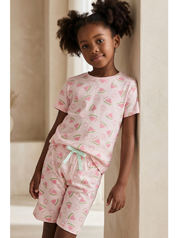 Katia And Bony Karpuz Desenli Çocuk Şortlu Pijama Takımı