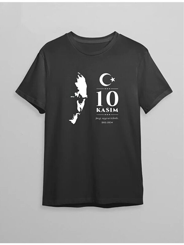 Jane's 10 Kasım Atatürk Baskılı T-shirt - Siyah