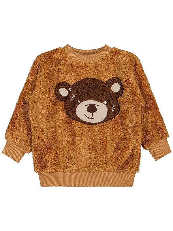 Civil Boys Ayı Nakışlı 2-5 Yaş Sweatshirt - Turuncu 5-6 Yaş