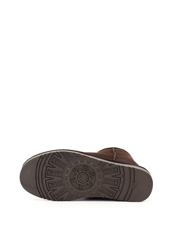 Kadın KAHVERENGİ Kısa Hakiki Deri Kürklü Bot - Görsel 5