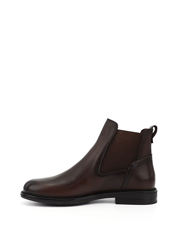 Erkek ORTA KAHVERENGİ Kauçuk Taban Hakiki Deri Chelsea Bot - Görsel 4