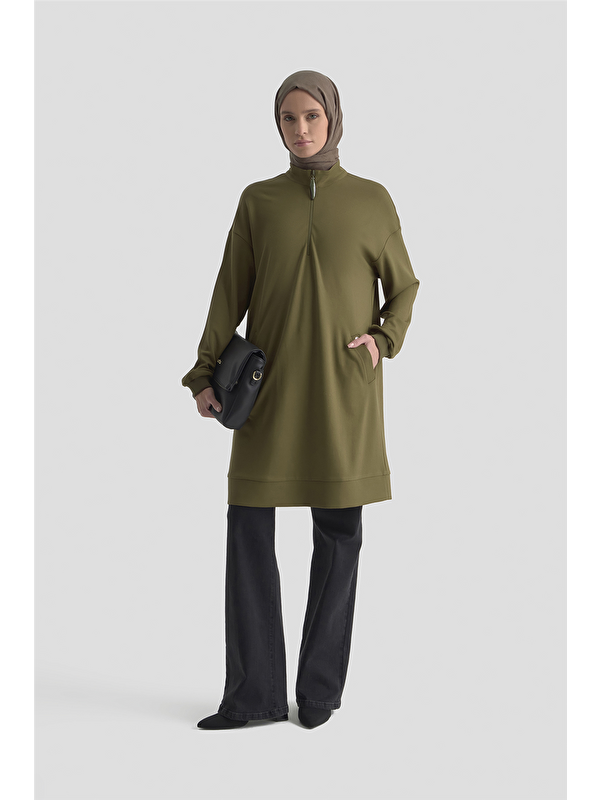ARMİNE Trend Tunik 25Kt461 Yağ Yeşili