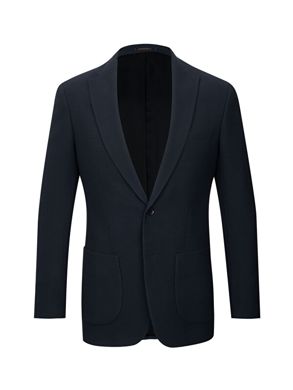 Hatemoğlu Lacivert Slim Fit Mono Yaka Klasik Ceket