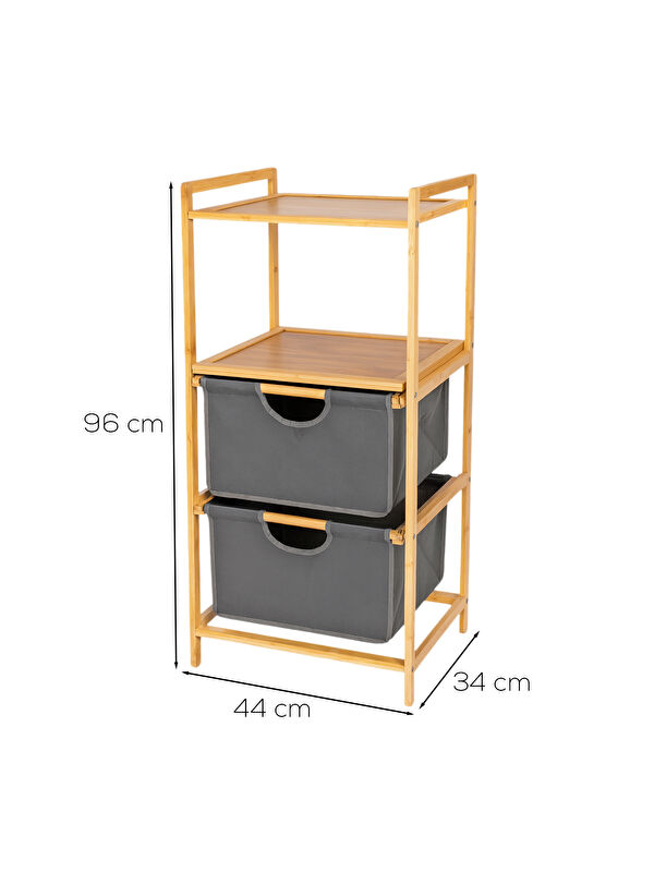 Porsima Pbt-714 Ahşap Bambu 3 Raflı Çok Amaçlı Düzenleyici Organizer Banyo Mutfak Dolabı Sebzelik