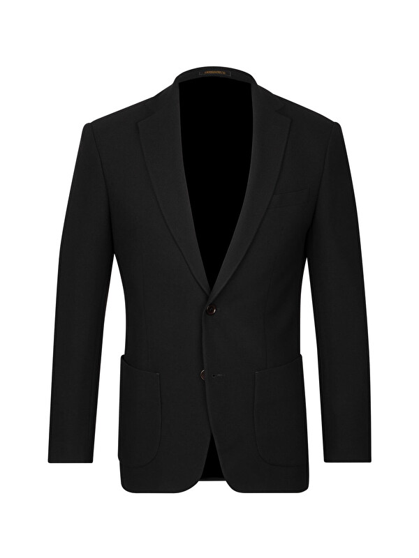 Hatemoğlu Siyah Slim Fit Mono Yaka Klasik Ceket