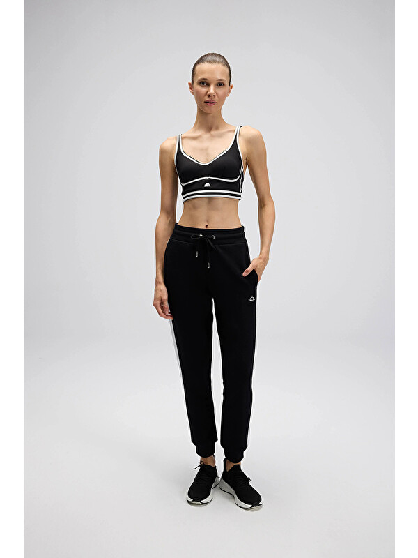 Ellesse Çizgili Pamuklu Regular Fit Normal Bel Ribanalı Paça Eşofman Altı EF539-BK
