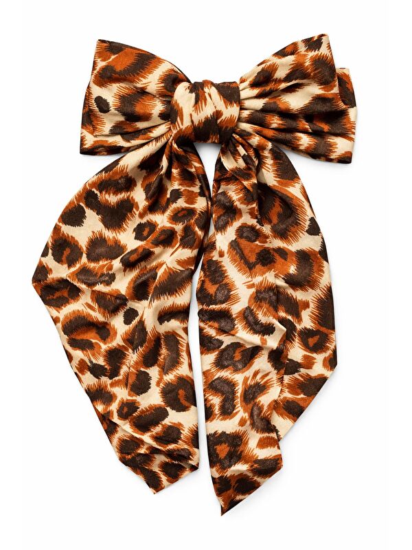 New Obsessions Animal Leopar Desenli Fiyonk Dekorlu Saç Tokası