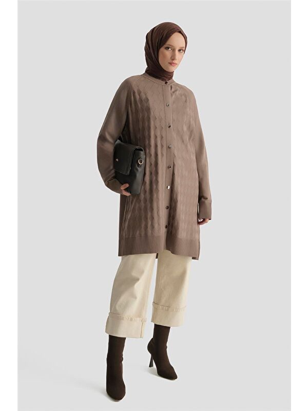 ARMİNE Triko Ceket 25Kd5093 Vizon