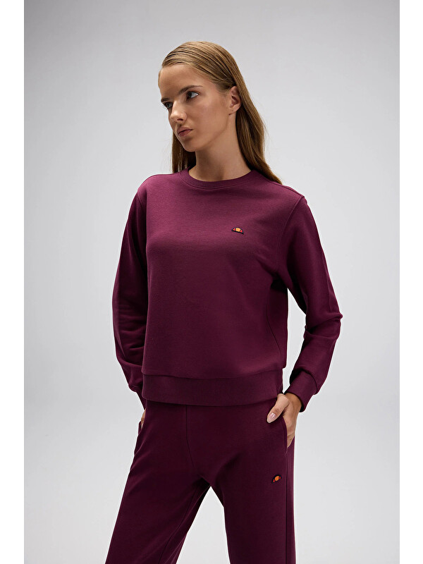 Ellesse Pamuklu Regular Fit Bisiklet Yaka Logolu Sweat EF553-BRD