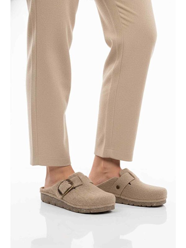 Ayakmod Camel Keçe Anatomik Kadın Ev Terliği K-117.005 Z