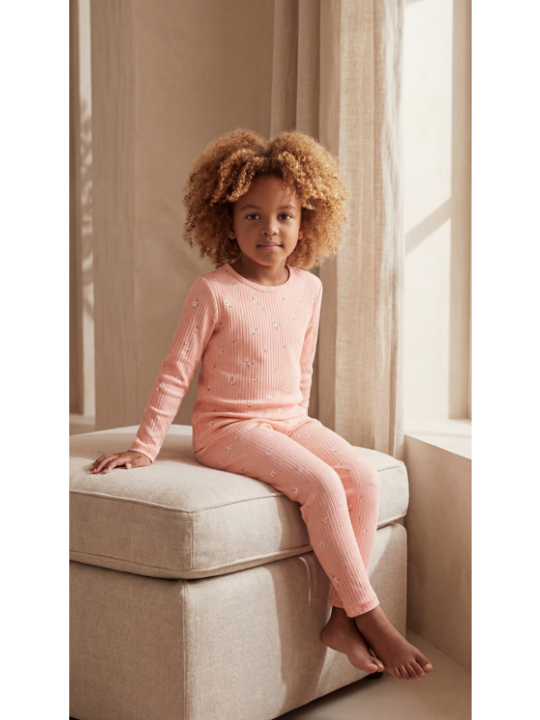 Katia And Bony Kız Çocuk Çiçek Desenli Pijama Takımı Pembe
