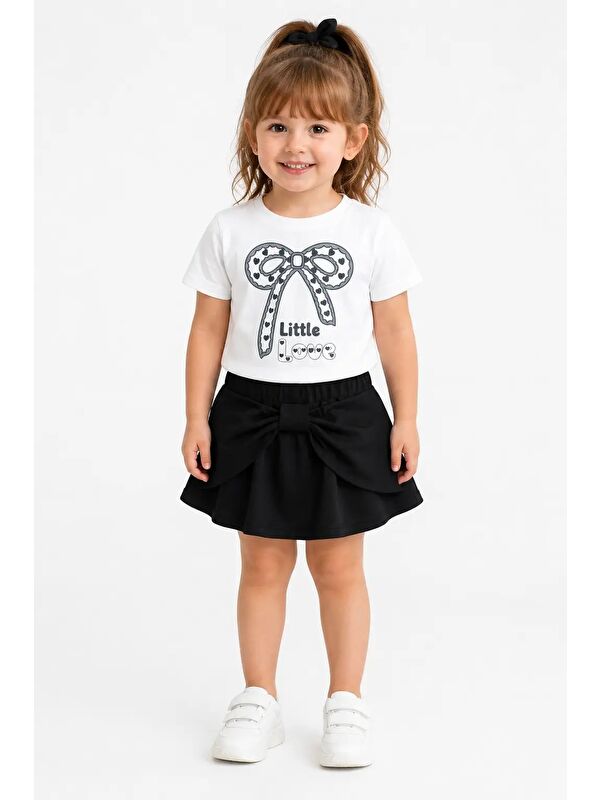 Myhanne Little Love Baskılı Şort Etekli Kız Çocuk Takım 30473