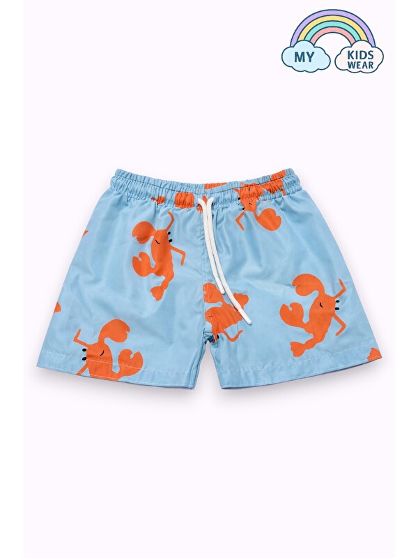 My Kids Wear Erkek Çocuk Desenli Deniz Şortu 3-16 Yaş 12413