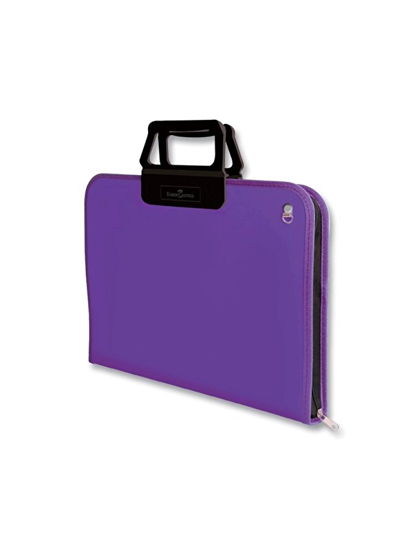 Faber-Castell 28x38 Cm Mor Proje Çantası,Geniş İç Hacim, Ergonomik Taşıma Askılığı, PP Malzeme