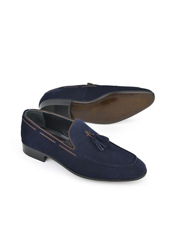 Erkek Hakiki Deri Klasik Ayakkabı 151985Z1001 Lacivert - Görsel 5