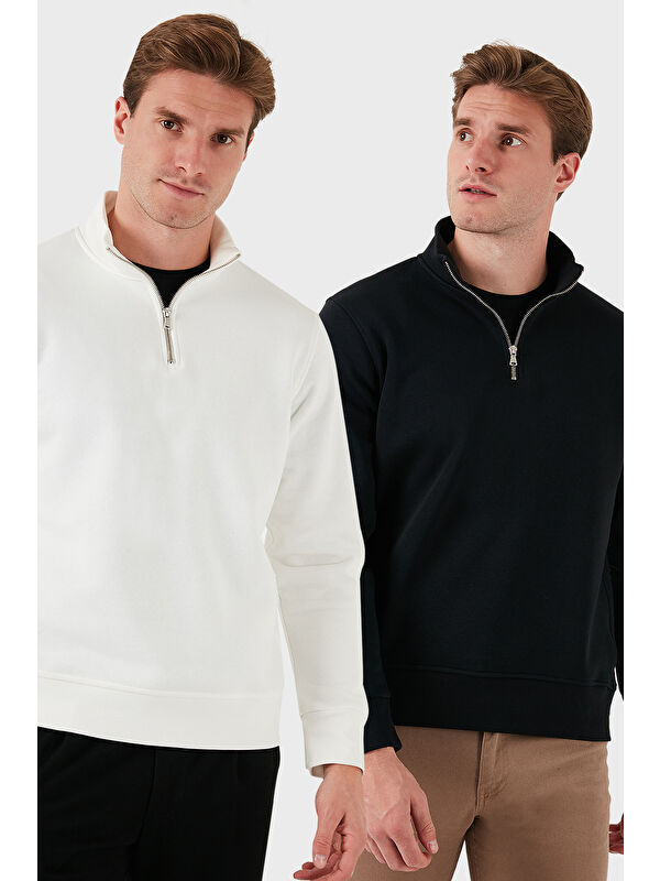 Buratti Pamuklu Regular Fit Dik Yaka 2'li Paket Sweat 59052592S2