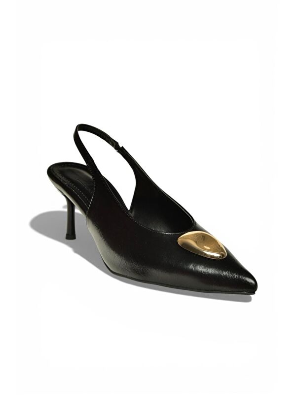 Fox Shoes Siyah Kadın Topuklu Ayakkabı Y676020660