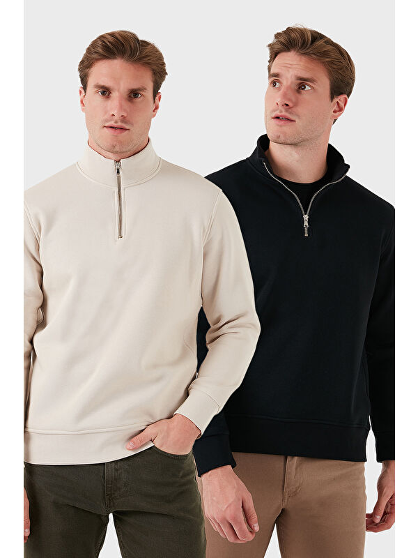 Buratti Pamuklu Regular Fit Dik Yaka 2'li Paket Sweat 59052592S2