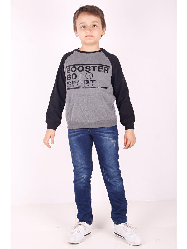 Toontoykids Erkek Çocuk Reglan Kol Detaylı Cepli Sweatshirt