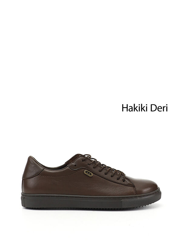 GÖNDERİ(R) Kadın TÜTÜN KAHVE Bağcıklı Termo Taban Hakiki Deri Sneaker