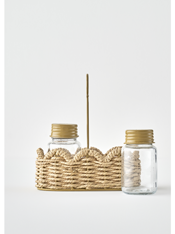 Bella Maison Scallop Cam Tuzluk Biberlik Seti Naturel (16,5x9,5x18 cm)