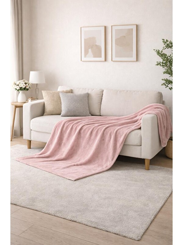 Çeyiz Diyarı Wella Soft 130x170 cm Tv Battaniyesi Pudra