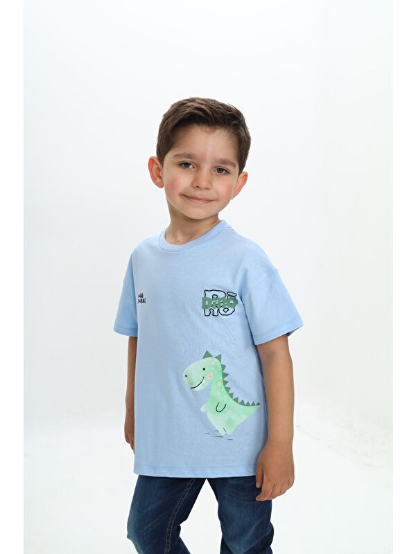 Toontoykids Erkek Çocuk Dinozor Yazı Baskılı Tişört