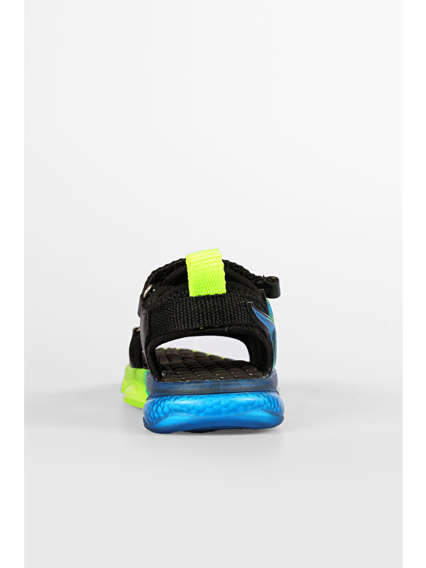 Jack Işıklı Erkek Okul Öncesi Siyah Sandalet - Görsel 4