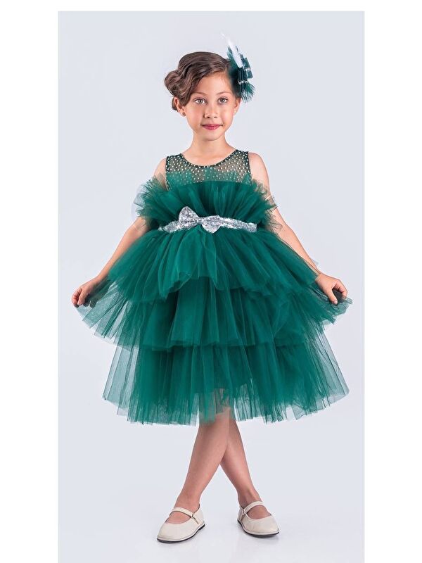 Mnk Baby & Kids Katkat Tüllü Buket Model Kız Çocuk Özel Abiye