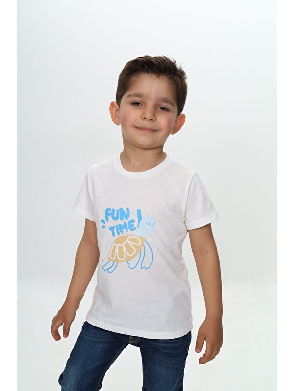 Toontoykids Erkek Çocuk Su Kaplumbağası Baskılı Tişört