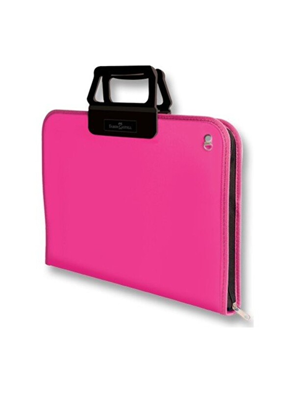 Faber-Castell 38x55 cm Pembe Proje Çantası,Geniş İç Hacim, Ergonomik Taşıma Askılığı, PP Malzeme