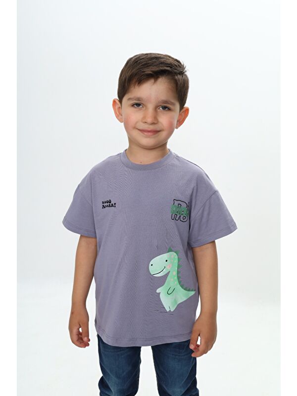 Toontoykids Erkek Çocuk Dinozor Yazı Baskılı Tişört