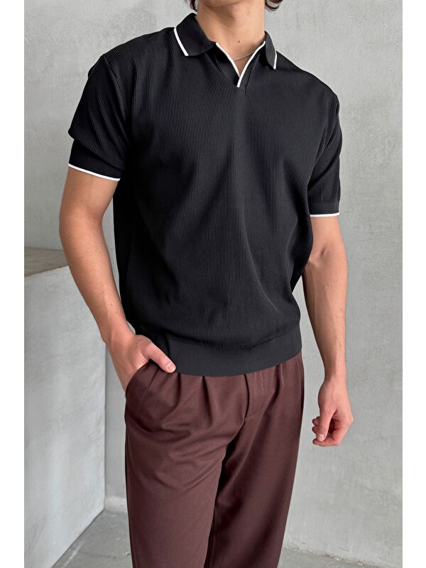 HYMAN Erkek Oversize Selanik Polo Yaka Triko T-Shirt