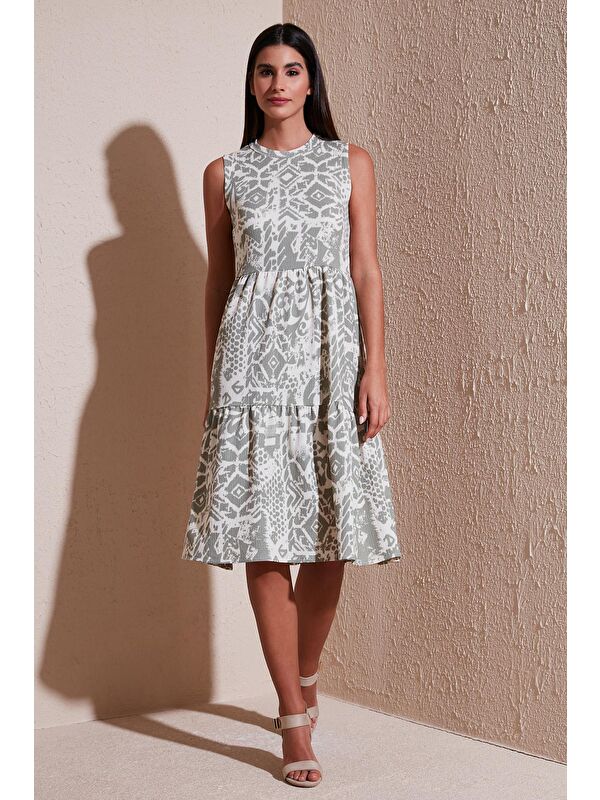 Lela Desenli Regular Fit Kolsuz Elbise 5865731
