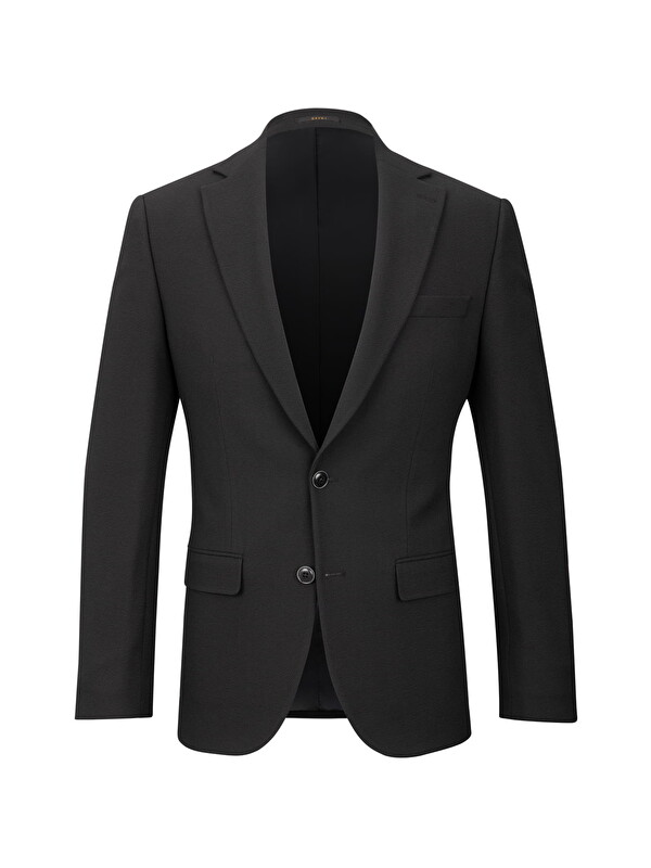 Hatemoğlu Siyah Slim Fit Mono Yaka Klasik Ceket