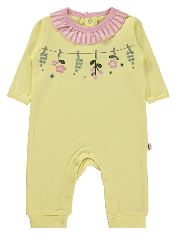 Civil Baby Çiçek Baskılı 3-18 Ay Tulum - Sarı
