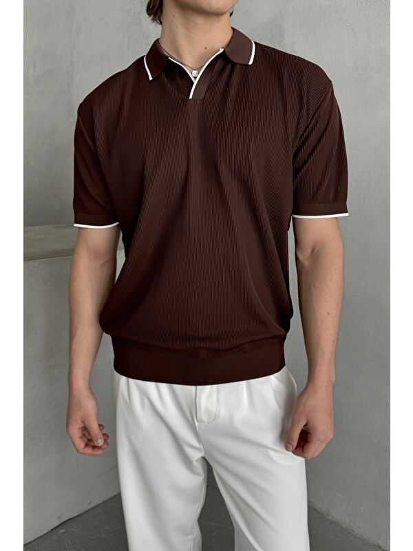 HYMAN Erkek Oversize Selanik Polo Yaka Triko T-Shirt