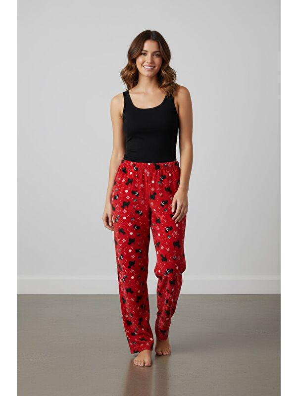Fullamoda Geyik Baskılı Kadife Pijama Altı